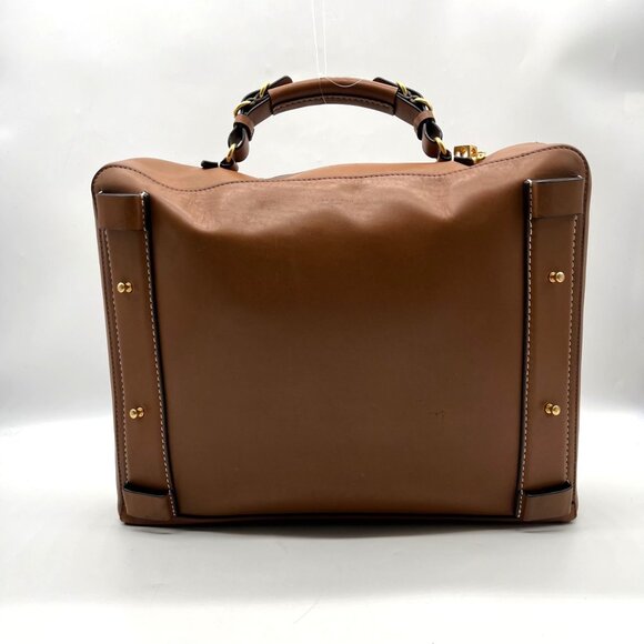 Tory Burch Brown Leather Miller Poetry Large Messenger Bag - Picture 2 of 12